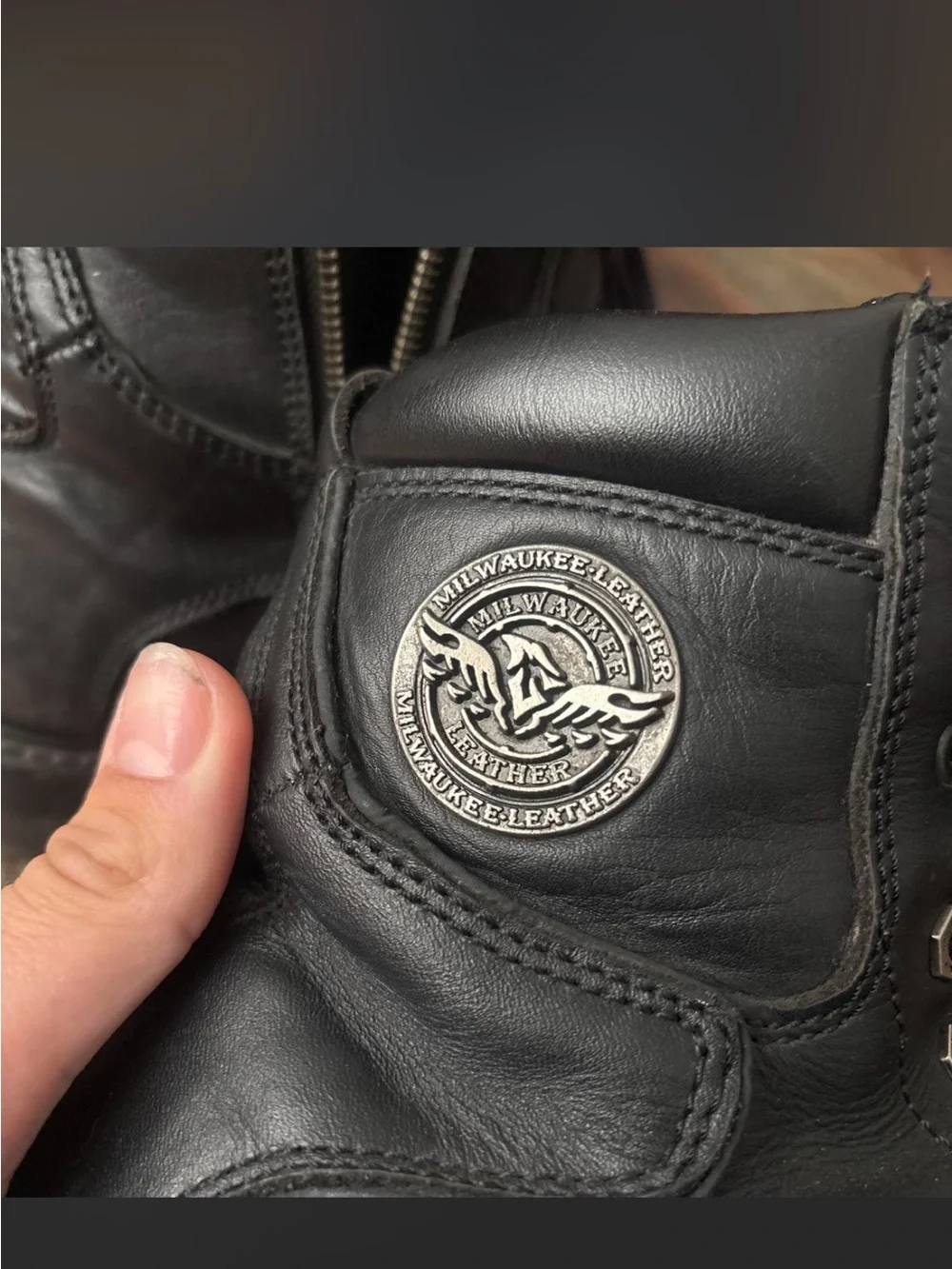 Men's Black Leather Harley-Davidson Lace-Up Work Boots